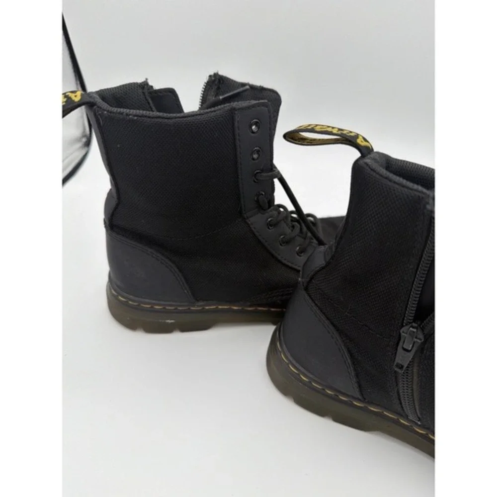 Dr. Martens Combs Youth Boots Black Canvas Side Zip US 5Y / EU 37.       ‎ 1587